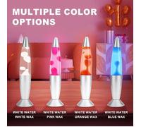 Lampe à lave LED - CELLUSTOP - CELLUSTOP - 7 couleurs LED - Cire blanche en mouvement - 34 5 cm