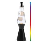 Lampe à lave LED - I-TOTAL - Changement de couleur - 40x10 cm - Base noire - Résistance chauffe cire