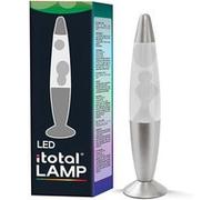 Lampe à lave LED I-Total XL2677 avec résistance chauffe cire, sans ampoule (VERT, BASE ARGENT, CIRE BLANCHE)