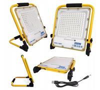 Lampe À Led Halogène Portable 200W Sur 230V + Câble Usb Lampe De Chantier Batterie