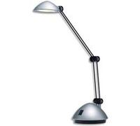Lampe à led Space agenté satiné métal et ABS - Bras 17 et 26 cm, Tête D9,5 cm Socle D13 cm G