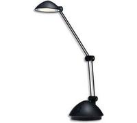 Lampe à led Space noire satiné métal et ABS - Bras 17 et 26 cm, Tête D9,5 cm Socle D13 cm G