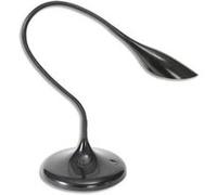 Lampe à Leds Arum en ABS noir - Tête 17 cm, 1Bras flexible L49 cm et Socle D18 cm Noir G