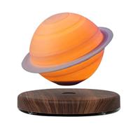 Lampe à lévitation magnétique Saturne avec inclinaison cosmique de 27,6 degrés, rotation automatique à 360°, interrupteur tactile, base en bois pour décoration de chambre et de bureau