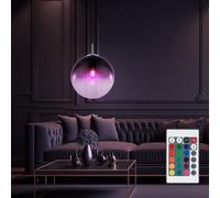 Lampe suspendue au plafond boule dimmable salon TÉLÉCOMMANDE Lumière dans un ensemble comprenant des ampoules LED RVB
