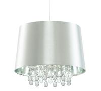 Lampe à pendule en soie artificielle de salon suspendu au plafond en cristal dans un ensemble comprenant des ampoules LED