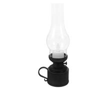 Lampe à Pétrole Électronique Vintage LED Noir, Ambiance Noël, Décorative | Style Rétro Festif, Fonctionnement sans Flamme, Alimentation par 3 Piles Aaa Non Incluses, pour Étagère ou Table