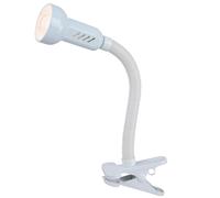 Lampe à pince Flexo lampe de bureau lampe à pince blanche lampe de lecture mobile, métal plastique, 1x LED 4,5W 470Lm blanc chaud, H max.