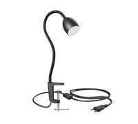 Lampe à pince GU10 KLUK avec col de cygne noir incl. GU10 blanc chaud 6,826W [EEK: F]