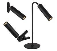 Lampe à pince LED Lampe de table Lampe de bureau à intensité variable Lampe murale Lampe de poche, avec câble de recharge, 1W 10lm blanc chaud, LxlxH 26x12,4x33,5 cm