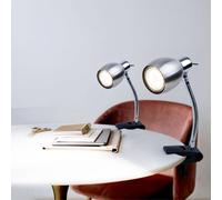 Lampe à Pince Table LED Flexo Réglable 3 W Argent 2 Pièces