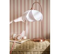 Lampe à poser abat-jour fleur pied métal beige TU