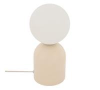 Lampe à poser avec globe opalin et base en acier Beige 10x23 cm