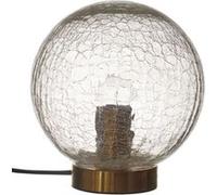 HOME DECO FACTORY - LA0009 Lampe à Poser Boule en Verre Ciselé, Design Épuré et Élégant, Éclairage Doux pour Bureau ou Salon, Port USB Inclus, 30 cm, Transparent