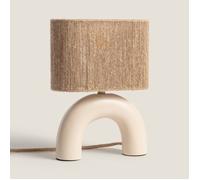 TechBrey Lampe à Poser Céramique et Corde Naturelle Callie Beige Beige G