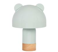 Lampe à poser en bois d'hévéa et métal vert d'eau 20x27x20cm Vert