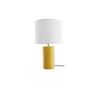 Lampe à poser en céramique émaillée jaune et abat-jour écru H53 cm BERRO