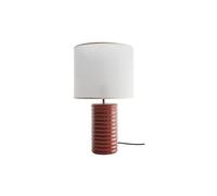 Lampe à poser en céramique émaillée terracotta et abat-jour écru H53 cm BERRO