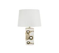 Lampe à Poser en Céramique Florida 43cm Blanc & Or