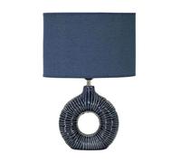 Mauro Ferretti Lampe à poser Seta en céramique avec abat-jour Bleu 28,5x15x43 cm