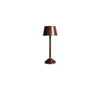Lampe à poser en cuir marron, lampe de bureau, aspect cuivre - Chehoma, Havane - 21x21x51 cm
