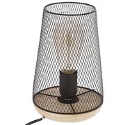 Lampe à poser en fer et bois - h. 23 cm