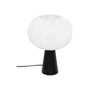 - Lampe à poser en métal et coton TOBIE - H. 33 cm - Blanc et noir - TOBIE