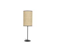 Lampe à poser en rabane et métal noir H56.5 cm ALOE