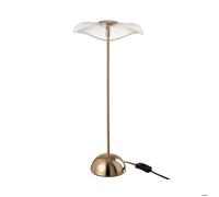 Lampe à poser fleur 23,5x23,5x50 cm en plastique et métal doré