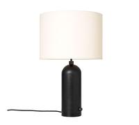 GUBI Lampe de table Gravity L acier noirci abat-jour blanc