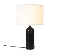 GUBI Lampe de table Gravity L black marble + abat-jour blanc
