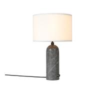 GUBI Lampe de table Grablancy S marbre gris abat-jour blanc
