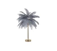 Mauro Ferretti Lampe de table Palm imitation plume 60 cm Or & Gris