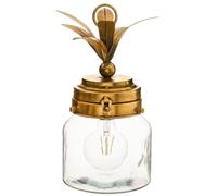 Atmosphera Lampe à poser LED Ananas Verre et métal Sans fil Anse 16 x 33 cm Doré