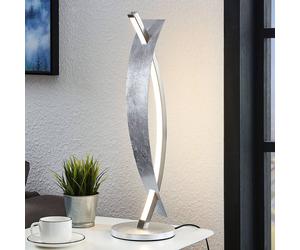 Lampe à poser LED Marija Lucande, dimmable, argenté, Salon / Salle à manger, Métal, Moderne, Lampe a poser LED