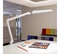 MAUL lampe LED MAULcraft | Lampe à pince à intensité variable de 6.500 Kelvin | Lampe bureau avec tête d'éclairage flexible | 90 LED intégrées | Lampe LED pour bureau | Blanc