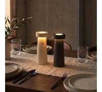 Lampe à poser LED Salt & Pepper Lucande, gris, Salon / Salle à manger, Matière Plastique, Moderne, Lampe a poser LED