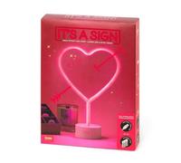 LEGAMI - Led Neon Effect Lamp, It's a Sign, H 30,5 cm, Heart Theme, Dual Power, USB Cable (Included) or Batteries (not Included), Table Lamp, Multicolour Light