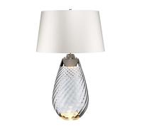 Lampe à poser Lena 2 lampes en verre fumé abat-jour crème