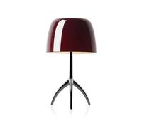 Lampe à Poser Lumiere Piccola Rouge Cerise, Noir Chromé Chromée Noire