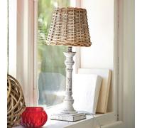 Lampe à poser Noelie marron/blanc vieilli H/Ø env. 49/20 cm