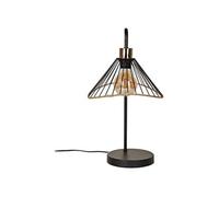 Lampe à Poser Noire Abat-Jour Filaire Finition Rotin - COREEN - ALTOBUY Noir