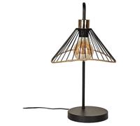 Lampe à Poser Noire Abat-Jour Filaire Finition Rotin - COREEN - ALTOBUY Noir