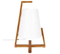 Atmosphera Lampe à poser Lerka bambou abat-jour blanc