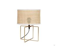 Lampe à poser - OSTARIA - Yuca - Beige - Métal & Paille - Trépied