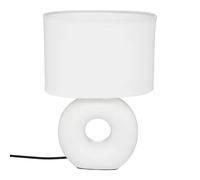 Atmosphera - Lampe à Poser Baru Blanche Mate, Pied en Céramique, H 25.5 cm - Pour Chambre, Salon, Bureau