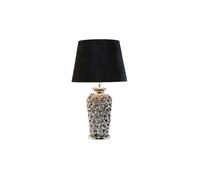 KARE Lampe de table Rose 33215 – métal argenté, pied céramique, abat-jour noir, E27