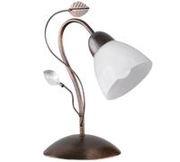 Lampe à poser salon éclairage lampadaire métal cristal verre blanc rouille TRIO 500700128