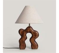Lampe à poser TechBrey Bois Hunar I ILUZZIA Beige H49cm Ø35cm Beige