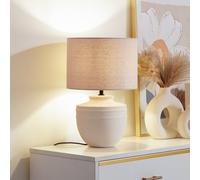 Lampe à poser Thalassia Lindby, beige, Couloir, Céramique, Lampe à poser